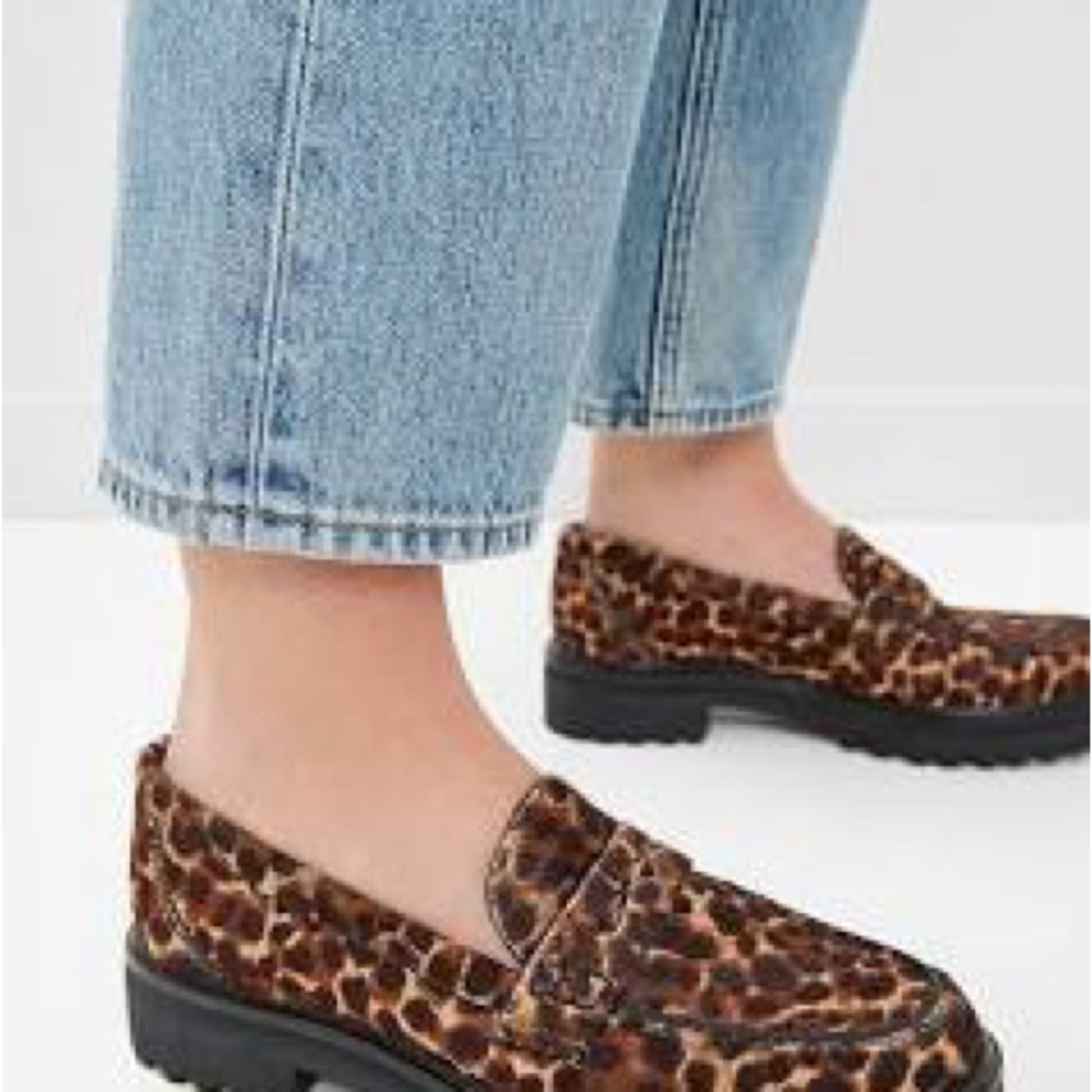 Brand New Reformation Brown Leopard Print Loafers